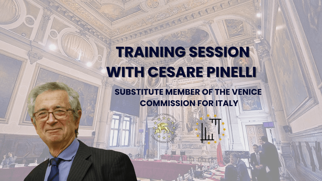 Séance de formation avec Cesare Pinelli (Membre Suppléant de la Commission de Venise pour l'Italie)